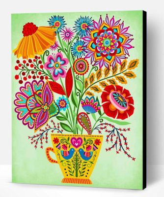 Mandala Flowers Vase Paint By Number