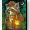 Mr Raccoon And Lantern Paint By Number