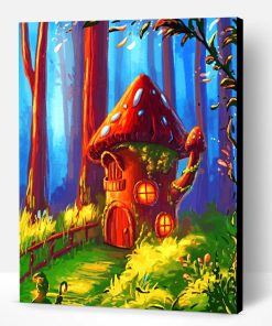 Mushroom Fantasy House Paint By Number