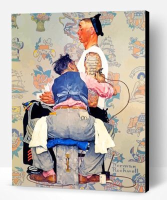 Norman Rockwell With The Tattoo Guy Paint By Number