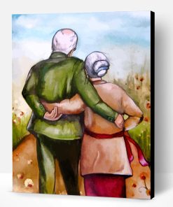 Old Couple Hugging Paint By Number