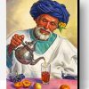 Old Moroccan Man Pouring Tea Paint By Number