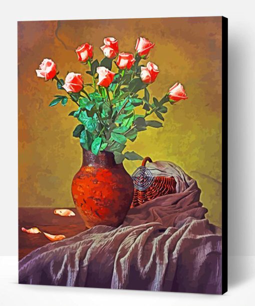 Pink Roses Still Life Paint By Number