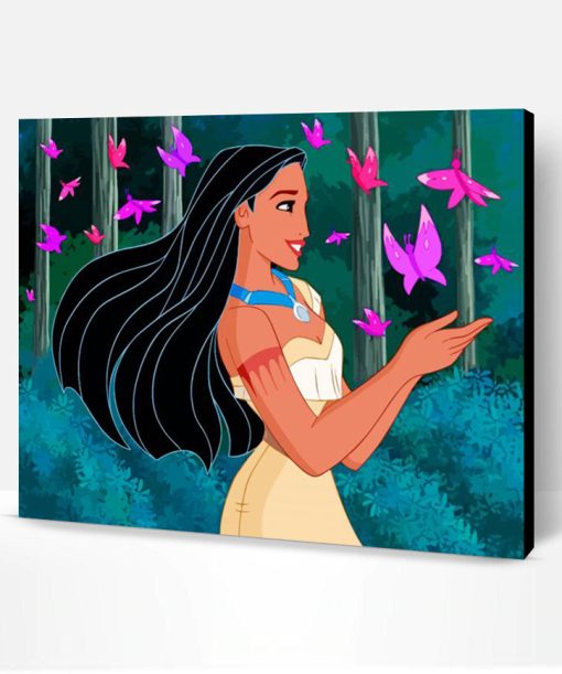 Pocahontas And Butterflies Paint By Number