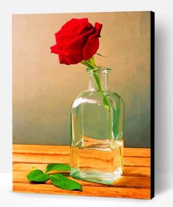 Red Rose In Jar Paint By Number