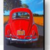 Red Vintage Car Paint By Number