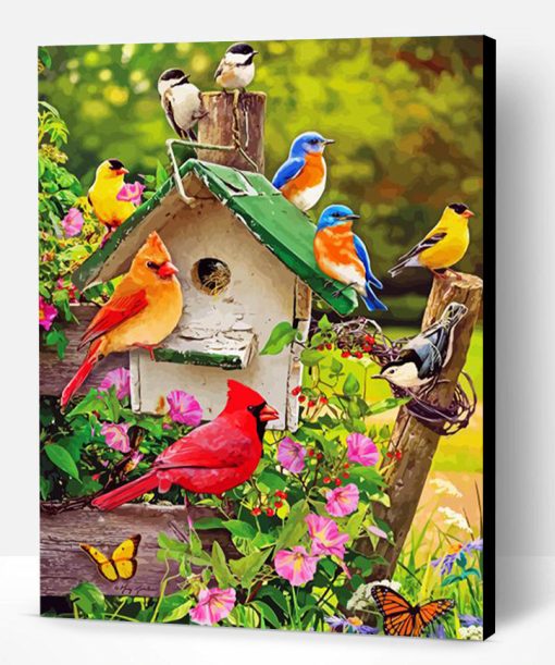 Spring Birds Paint By Number