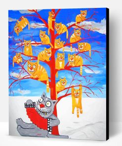 Tree Cats Paint By Number