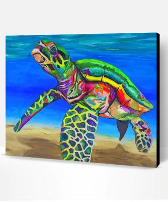 Tropical Colorful Sea Turtle Paint By Number