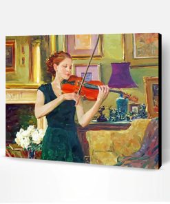 Vintage Violinist Girl Paint By Number