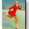 Vintage Ice Skater Girl Paint By Number