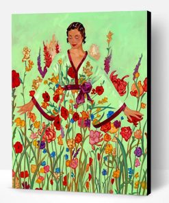 Woman And Flowers Art Paint By Number