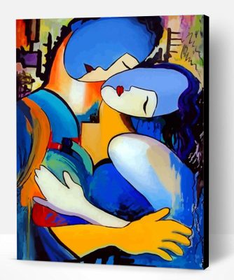 Abstract Couple Hugging Paint By Number