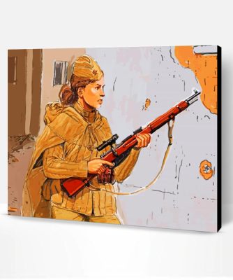 Sniper Soldier Woman Paint By Number