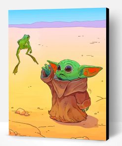 Baby Yoda And The Frog Paint By Number
