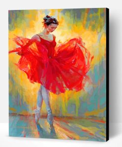 Ballerina Wearing Red Paint By Number
