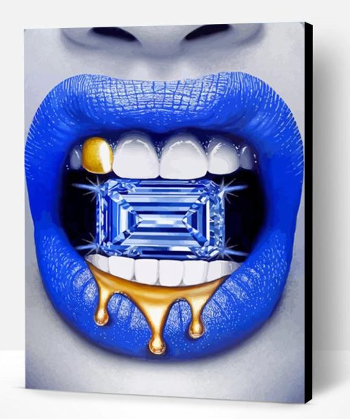 Blue Lips With Grill Paint By Number