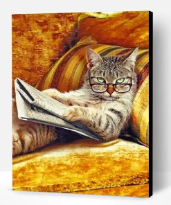 Cat Reading Newspaper Paint By Number