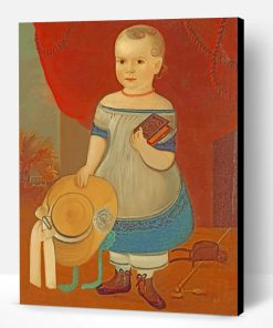 Child With Straw Hat Paint By Number