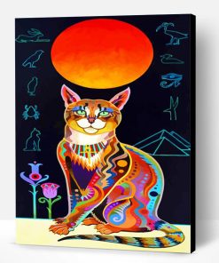 Colorful Egyptian Cat Paint By Number