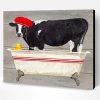 Cow Taking A Bath Paint By Number