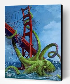 Cthulhu In Golden Gate Bridge Paint By Number
