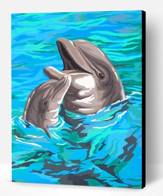 Happy Dolphins Paint By Number