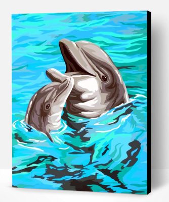 Happy Dolphins Paint By Number