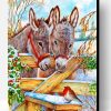 Donkeys And Cardinal Bird Paint By Number
