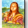 Fat Mona Lisa Eating Pasta Paint By Number