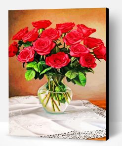 Red Roses Vase Paint By Number