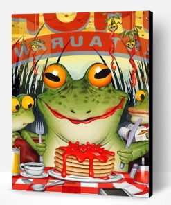 Frog Eating Pancake Paint By Number