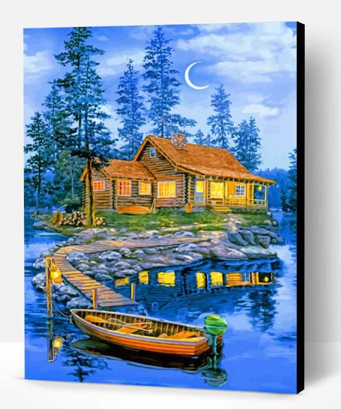 Lakeside Boat Paint By Number