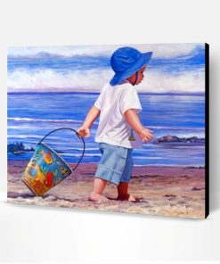 Little Boy On The Beach Paint By Number