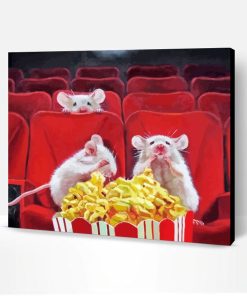 Mice Watching Horror Movie Paint By Number