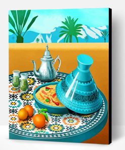Moroccan Tajine And Mint Tea Paint By Number