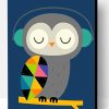 Owl Listening To Music Paint By Number
