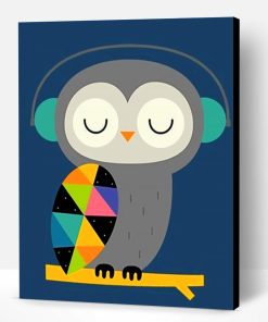Owl Listening To Music Paint By Number
