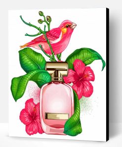 Pink Bird And Perfume Paint By Number