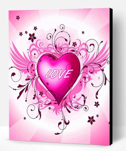 Pink Heart Paint By Number