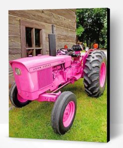 Pink Tractor Paint By Number
