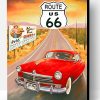 Red Car Route 66 Paint By Number