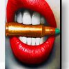 Red Lips Bite Bullet Paint By Number