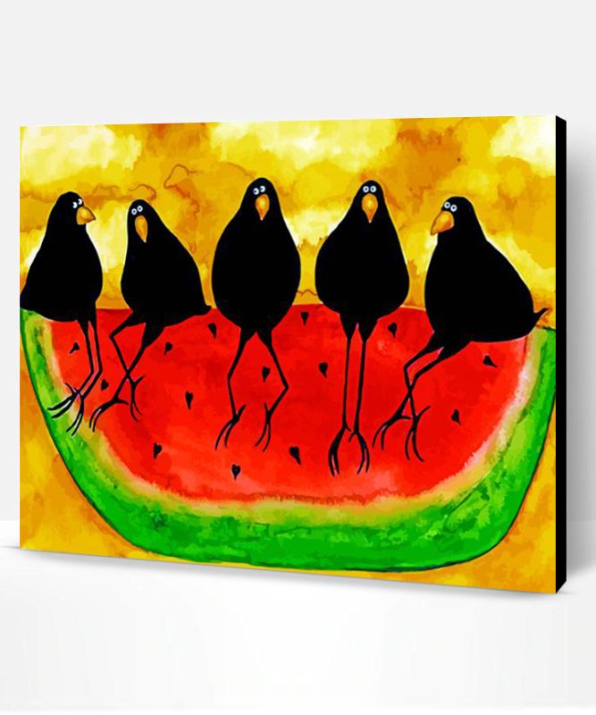Crows On The Watermelon Paint By Number