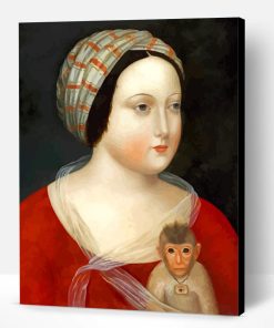 Woman And Her Little Monkey Paint By Number