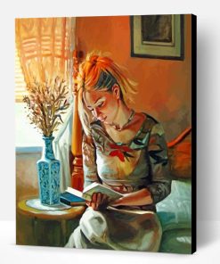 Woman Reading A Book Paint By Number