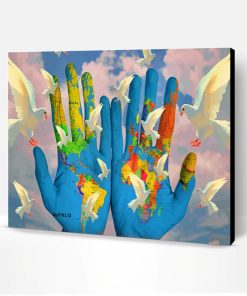 World Map Hands Paint By Number