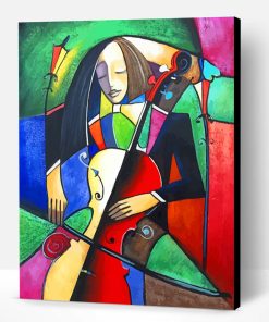 Abstract Cello Player Paint By Number