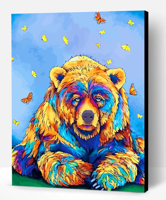 Bear And Butterflies Paint By Number