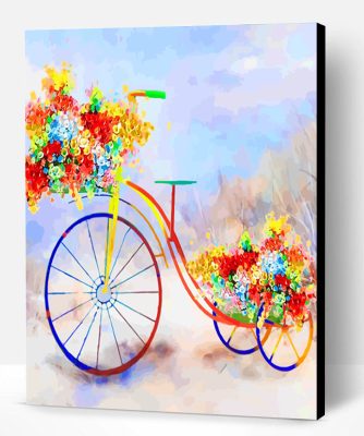 Bike And Flowers Paint By Number